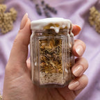 Baby protection spell jar with moonstone crystal, chamomile and rosemary, nursery jar for calm, comfort and gentle protection, handmade and wax sealed