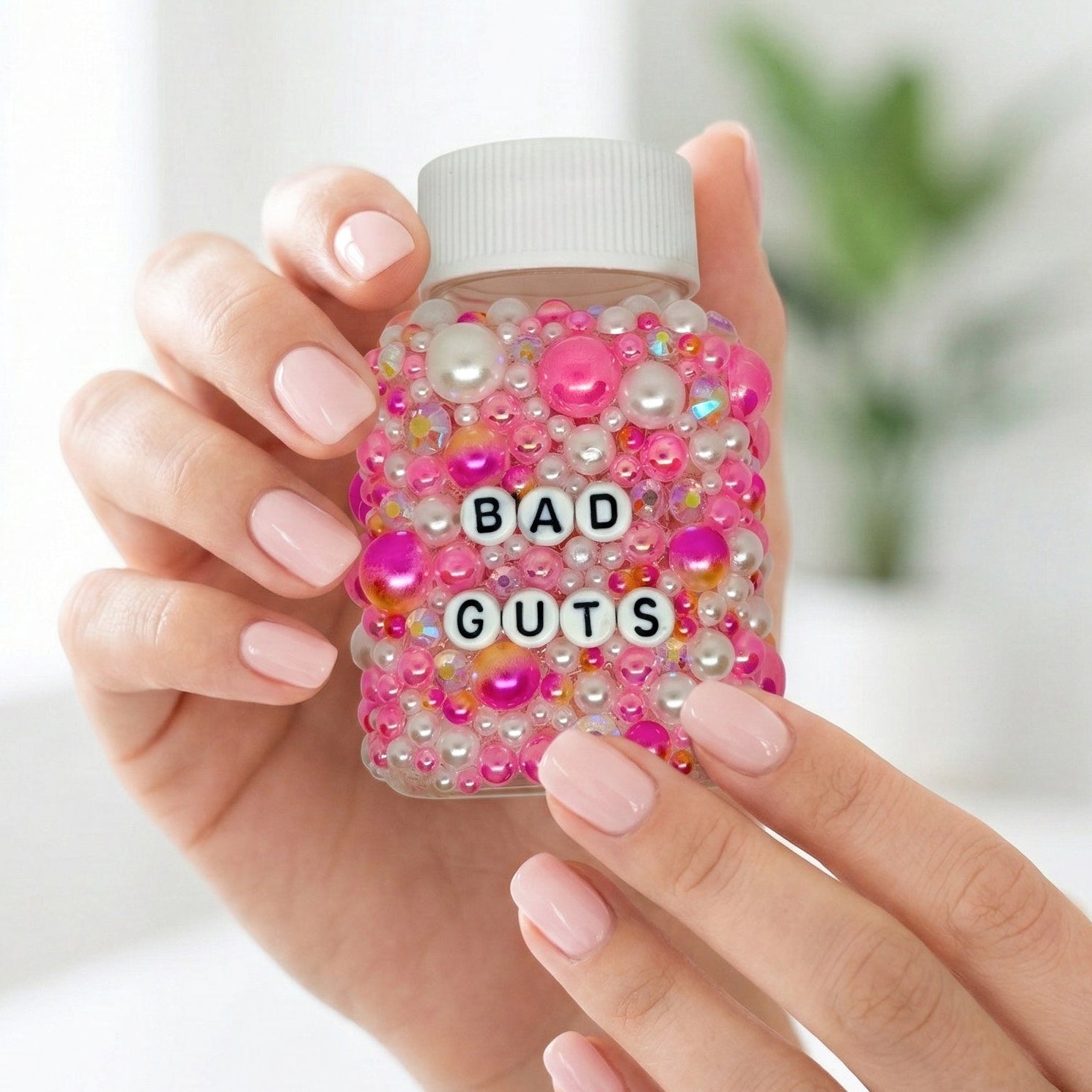 Funny decorative IBD IBS pill bottles with sarcastic humour. Empty prescription-style containers in custom colours. A perfect mental health or chronic illness gift.