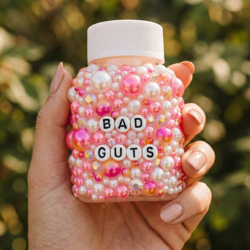 Funny ill decorative pill bottles with sarcastic humour. Empty prescription-style containers in custom colours. A perfect mental health or chronic illness gift.