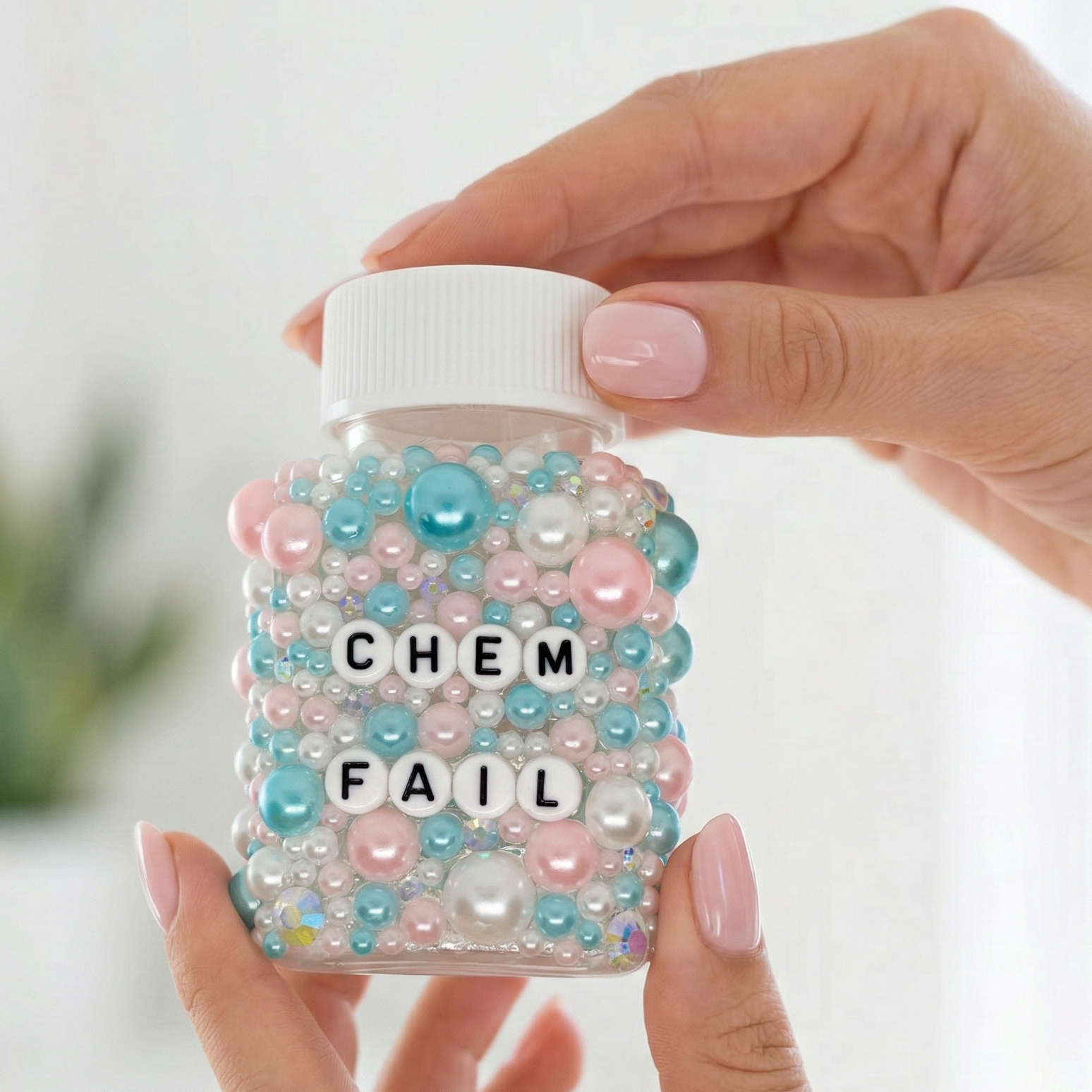 Funny decorative pill bottles with sarcastic humour. Empty prescription-style containers in custom colours. A perfect mental health or chronic illness gift.