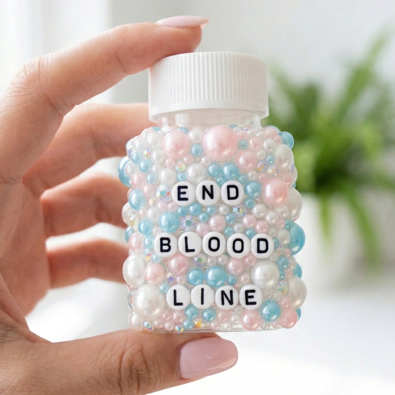 Funny contraceptive birth control decorative pill bottles with sarcastic humour. Empty prescription-style containers in custom colours. A perfect mental health or chronic illness gift.