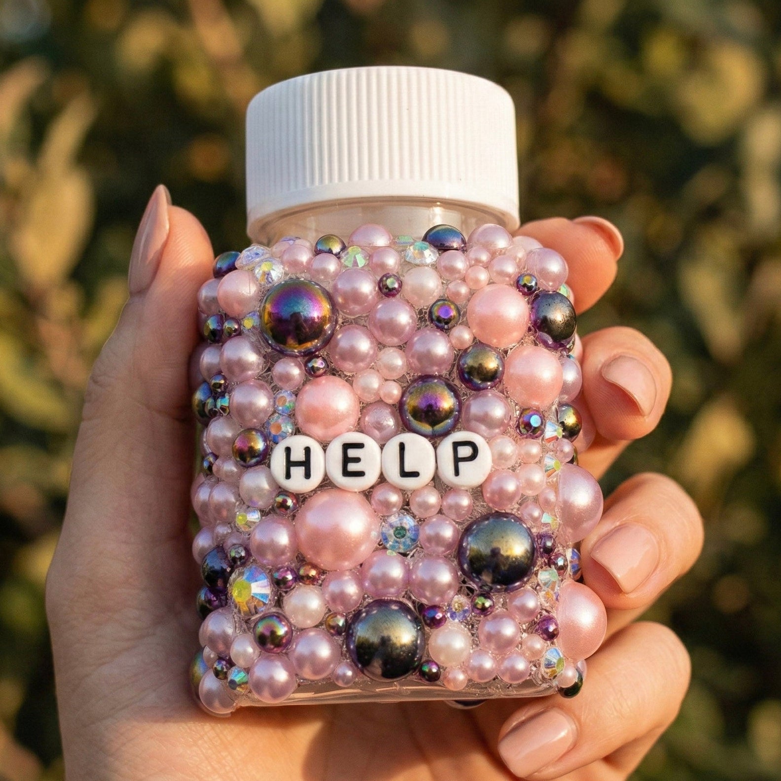 Funny ill decorative pill bottles with sarcastic humour. Empty prescription-style containers in custom colours. A perfect mental health or chronic illness gift.