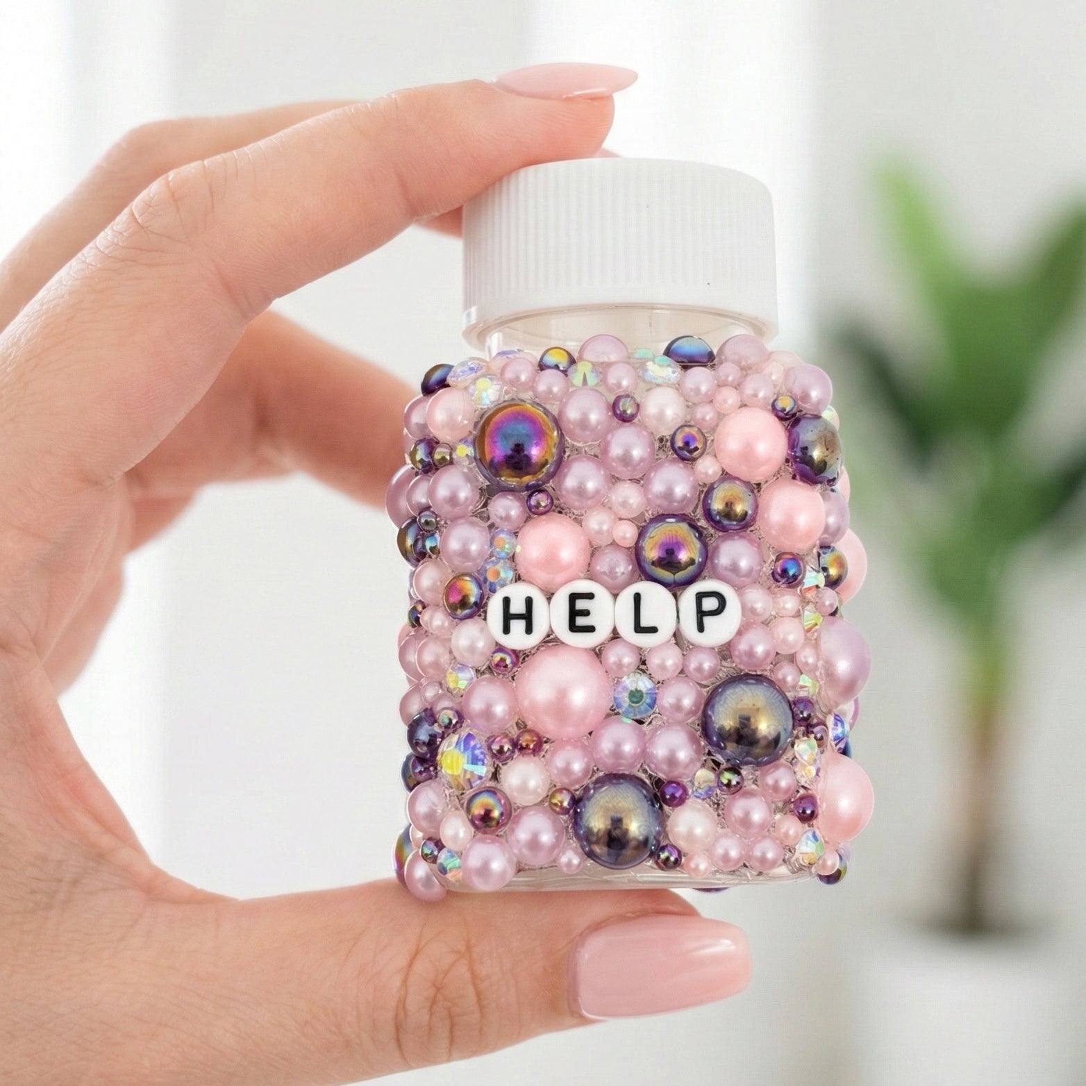 Funny decorative pill bottles with sarcastic humour. Empty prescription-style containers in custom colours. A perfect mental health or chronic illness gift.