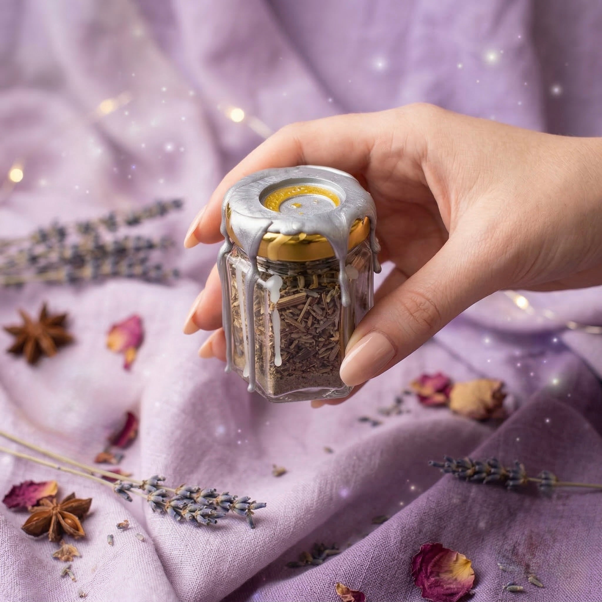 Protection spell jar with black tourmaline crystal, sage and black salt, witchcraft jar for energy protection and grounding, handmade and wax sealed